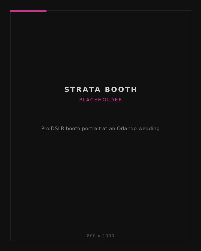 Pro DSLR photo booth portrait at an Orlando wedding